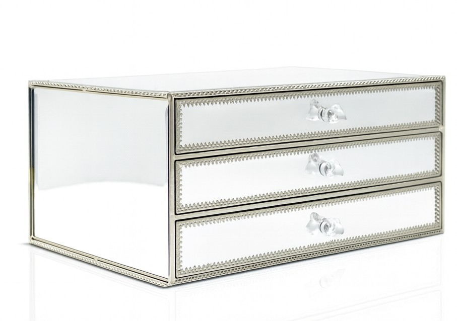 3 Tier Draw Mirror Jewellery Box