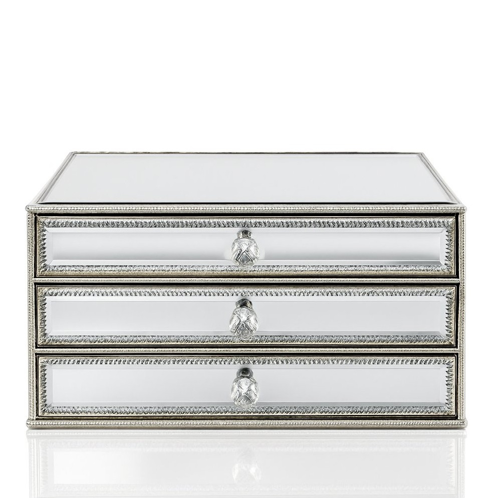 3 Tier Draw Mirror Jewellery Box